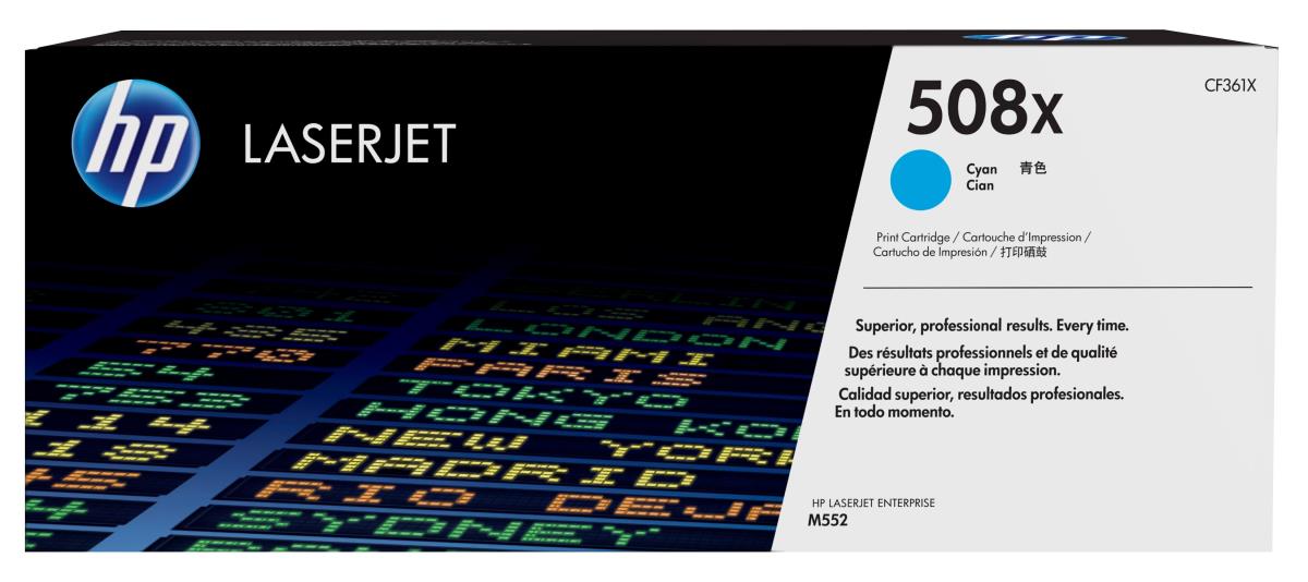 HP 508X LaserJet Toner Cartridge - 9.5K Pages / Cyan Color / Toner Cartridge
