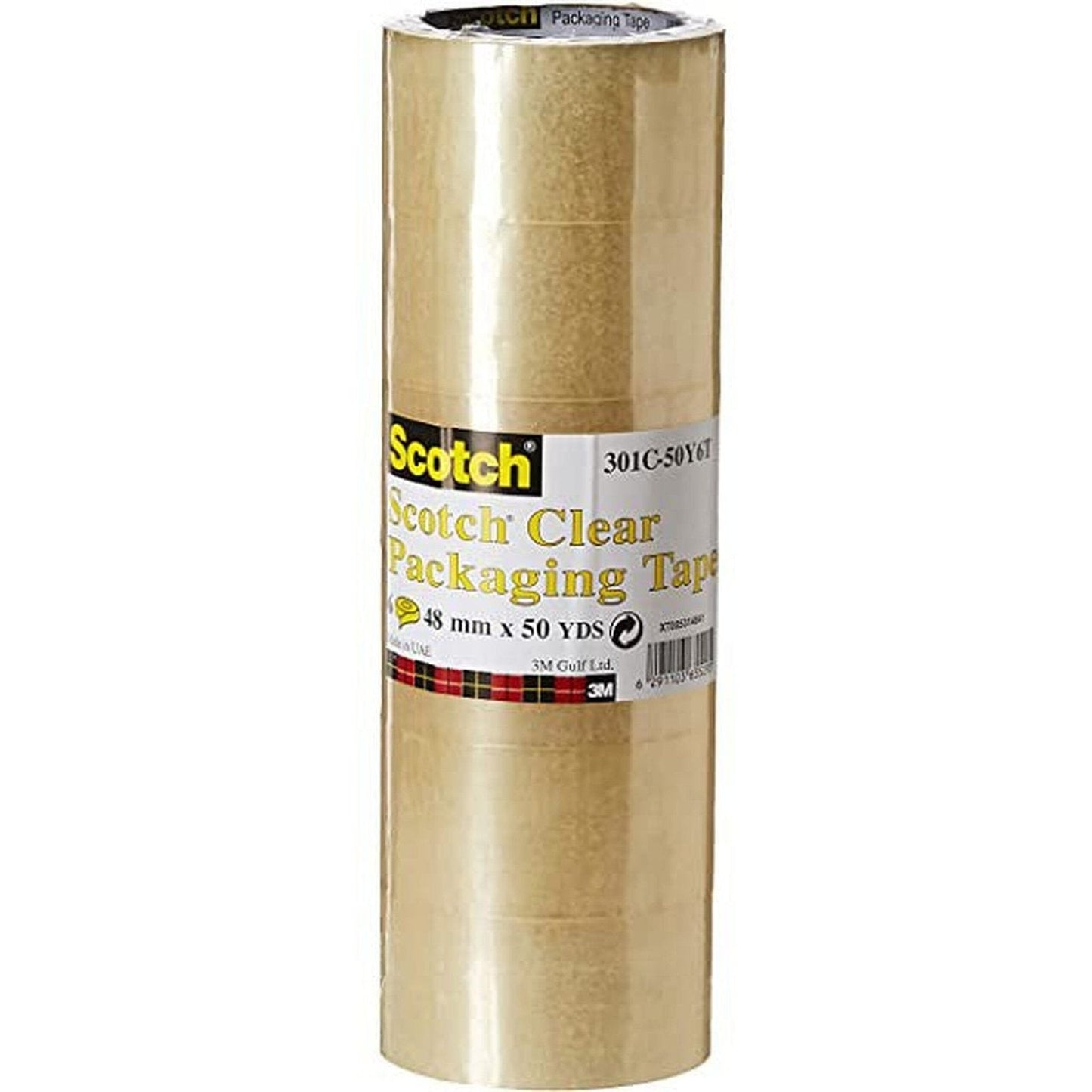 3M Scotch Clear Packaging Tape - 301C-50Y6T, In X 50 Yds