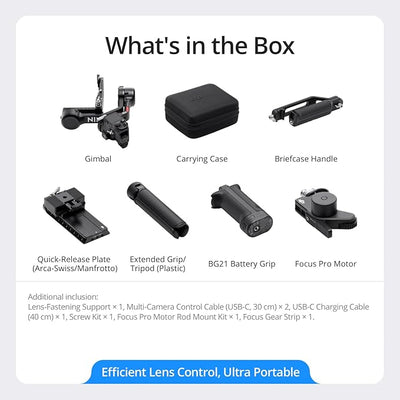 مجموعة مثبت جيمبال DJI RS 4 Pro - بطارية 1950 مللي أمبير / 2.4 جيجاهرتز / منفذ USB / بلوتوث - أسود