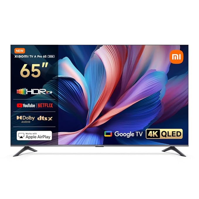 Xiaomi TV A Pro - 65" QLED / 60Hz / HDMI / USB 2.0 / Bluetooth / Wi-Fi / LAN / Google TV / Dark Gray