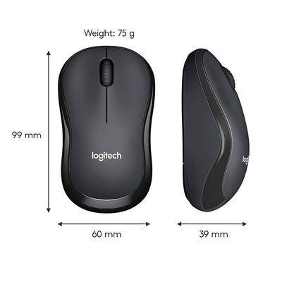 Logitech M221 Silent wireless Mouse - Charcoal Black