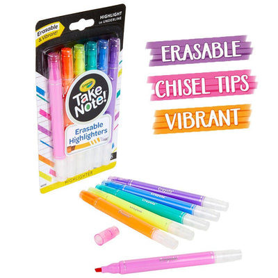 6CT.TAKE NOTE ERASABLE HIGHLIGHTERS