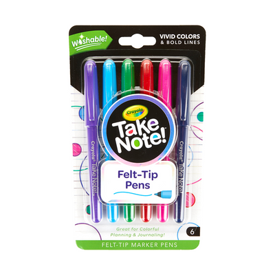 6CT.TAKE NOTE ULTRA-FINE WASHABLE FELT-TIP MARKER PEN