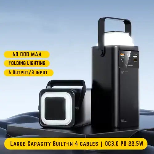 Perom portable power bank with a capacity of 60000mAh, 22.5W fast charging, equipped with a USB-C port