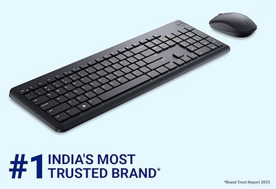 Dell KM3322W Wireless Keyboard and Mouse - 2.40GHz / Optical / 1000dpi / Wireless / Black / Arabic/English Keys - Keyboard & Mouse Combo