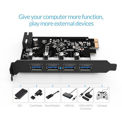 ORICO 4 Port USB3.0 PCI-E Expansion Card