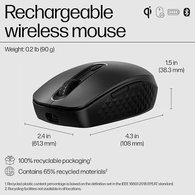HP 690 Rechargeable Wireless Mouse - Up to 4000 dpi / 7 Buttons (6 Programmable) / Black Color