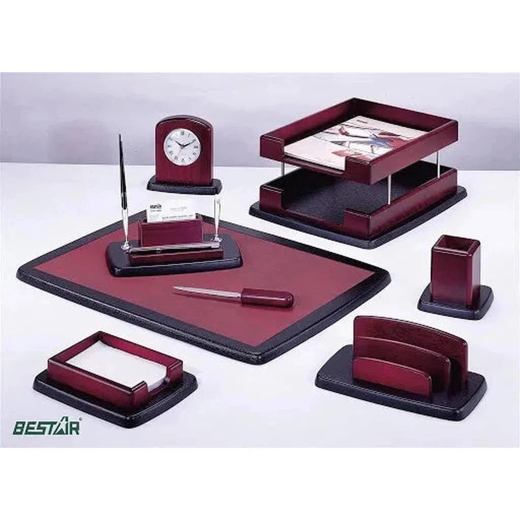 Bestar 8 Pc Wooden Desk Set Mohagony (8263Xdu)