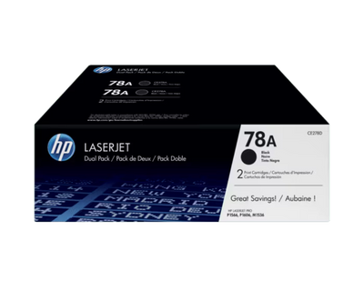 HP 78A 2-pack Black Original LaserJet Toner Cartridges - 2100 Pages / Black / Toner Cartridges