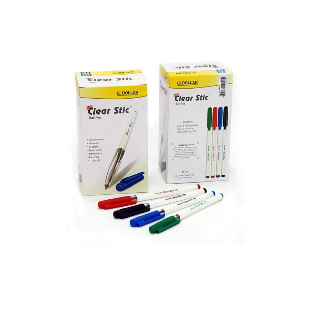 Dollar Clear Stick Ball Pen 50 Pcs