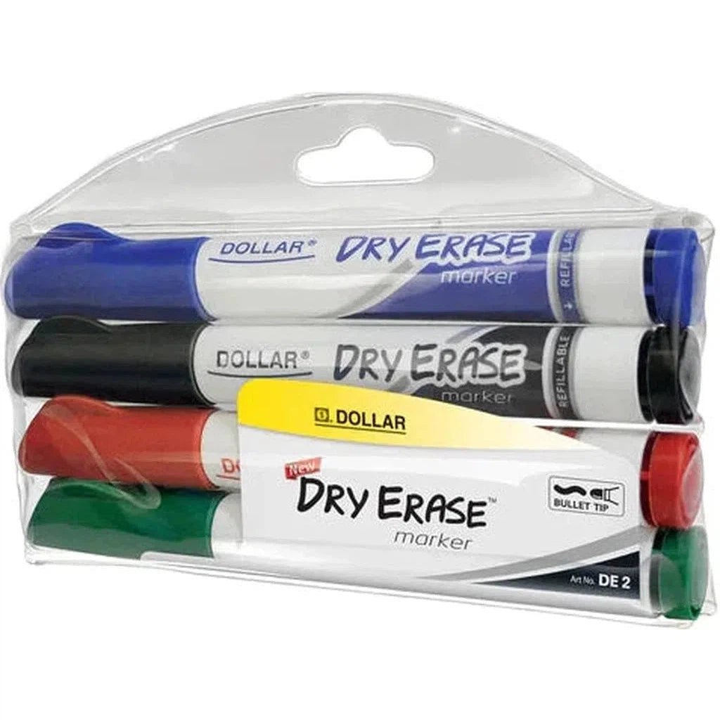 Dollar Marker Dry Erase Marker Wallet Of 4 Pieces (White Board)