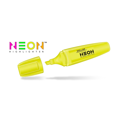 Dollar Neon Highlighter HL-625 Pack of 10's Single Color