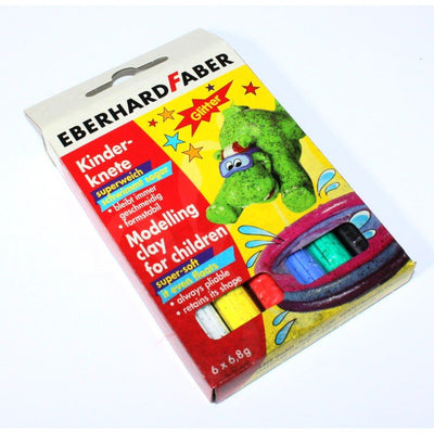 EBERHARD FABER Kinder Knete Modelling Clay Aquasoft Glitter - 6x6