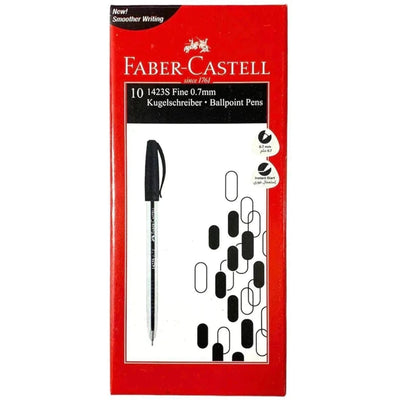 Faber Castell 1423 Medium 1.0 Mm Ballpoint 10 Black Pens