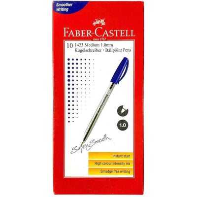 Faber Castell 1423 Medium 1.0 Mm Ballpoint 10 Blue Pens