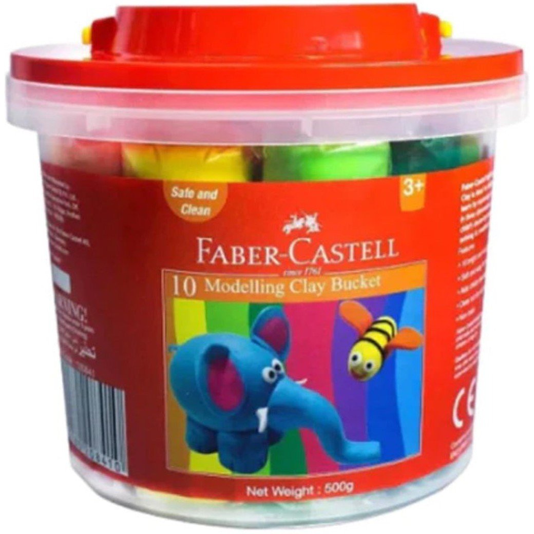 Faber Castell Modeling Clay Bucket 10 Colors 500 GRAM