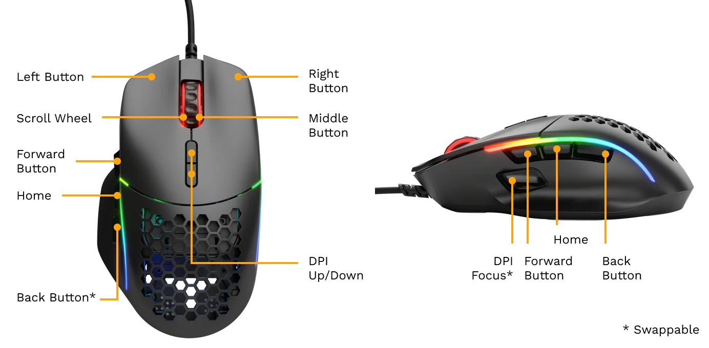 Glorious Model I Wired RGB Gaming Mouse - Matte Black