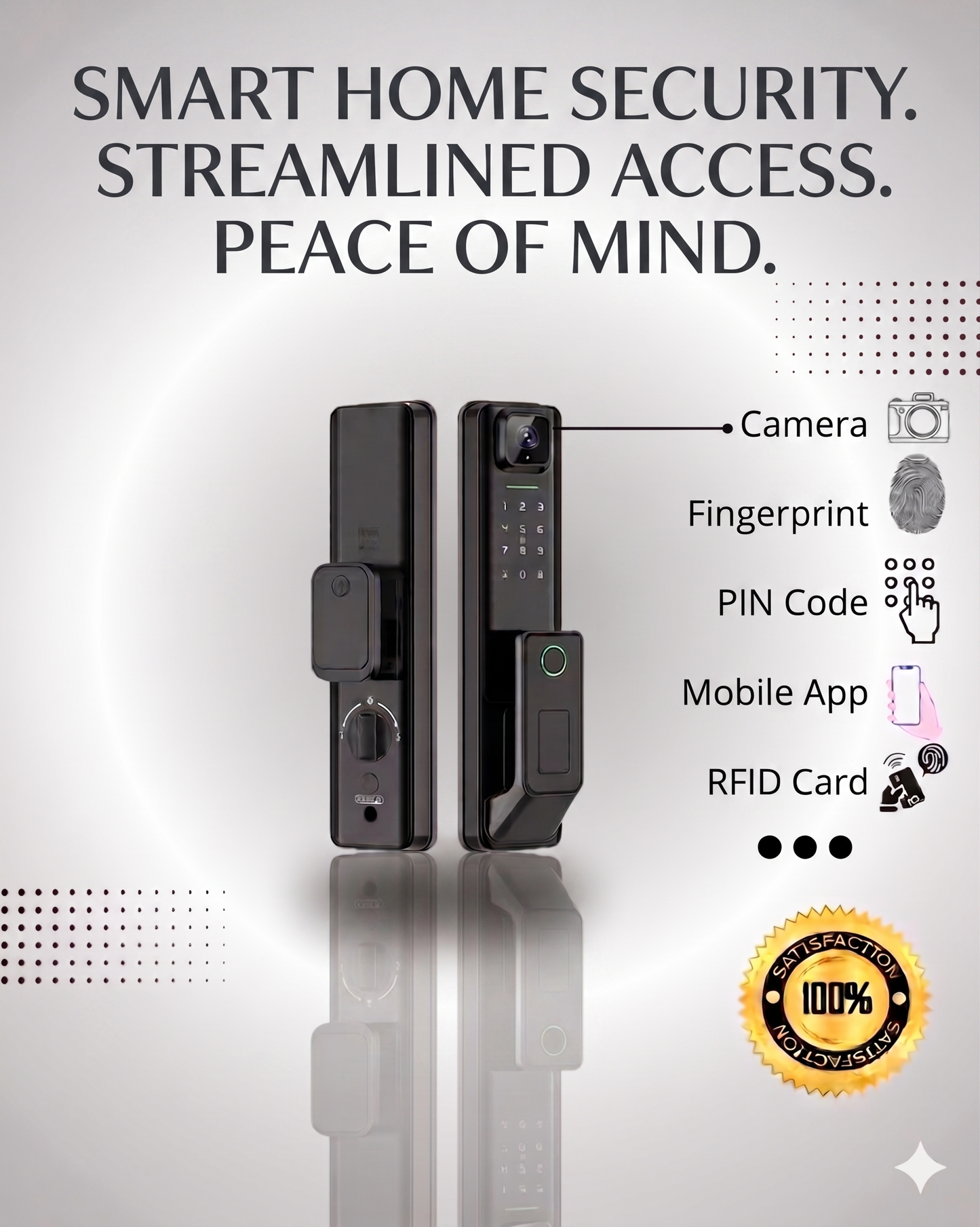 ST108-VisionPro 5-in-1 Smart Lock – Biometric Fingerprint, Built-in Camera, PIN & RFID – Tuya App Compatible