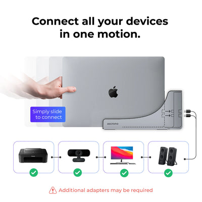 Ascrono MacBook Docking Station for MacBook Pro 14", 16" - USB-C / Space Grey