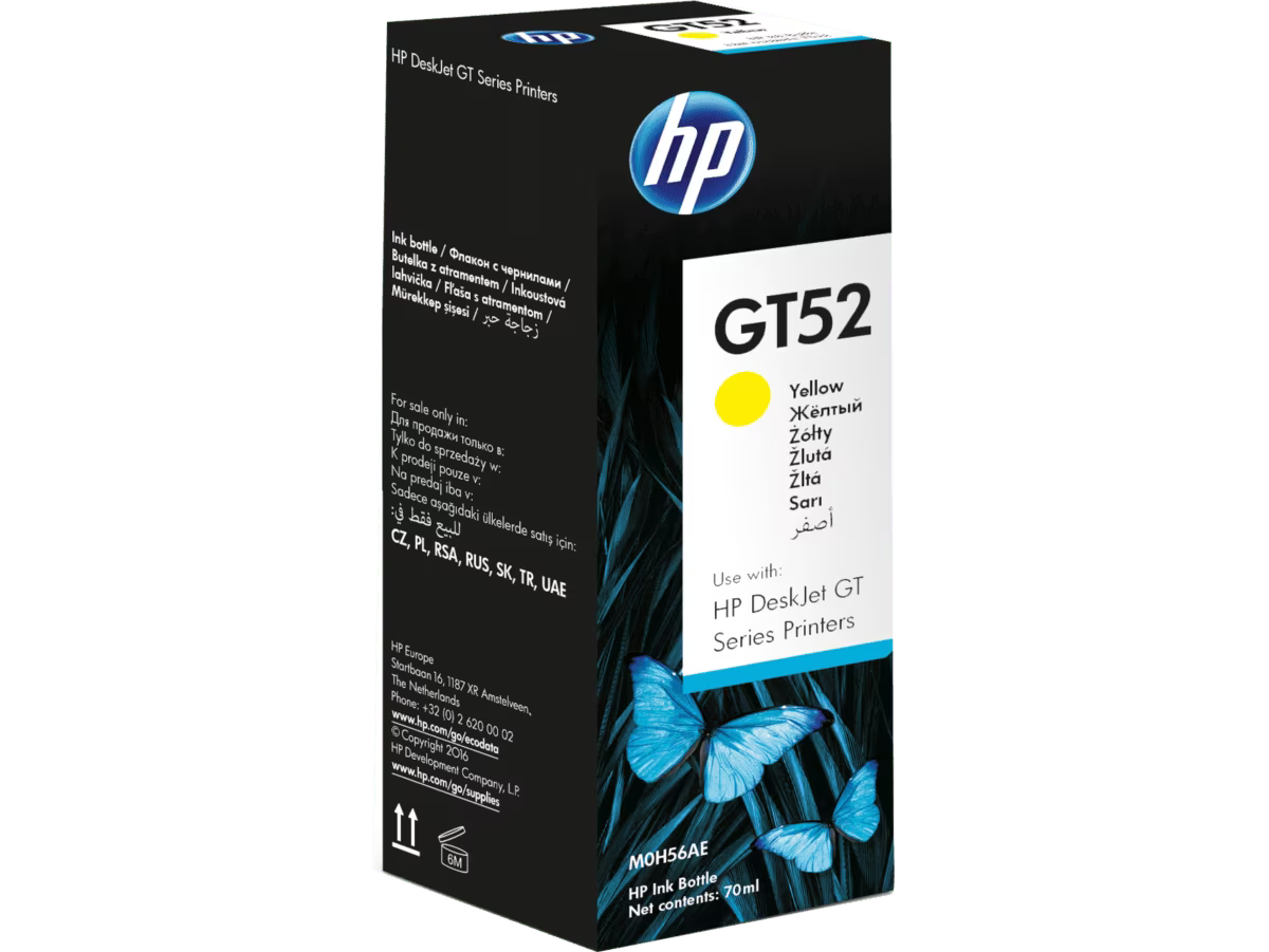 HP GT52 Yellow Ink Bottle - 8K Pages / Yellow Color / Ink Bottle