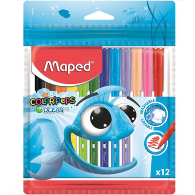 Maped Colored Felt Tip Pens Ocean 12 Colors