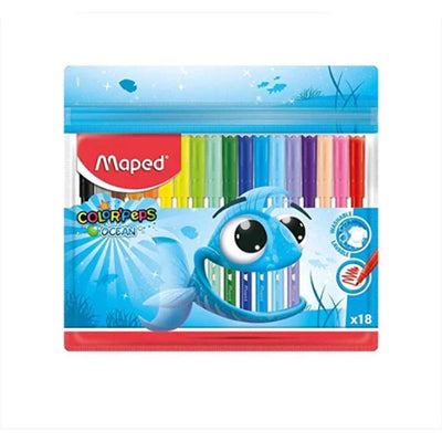 Maped Colored Felt Tip Pens Ocean 18 Colors