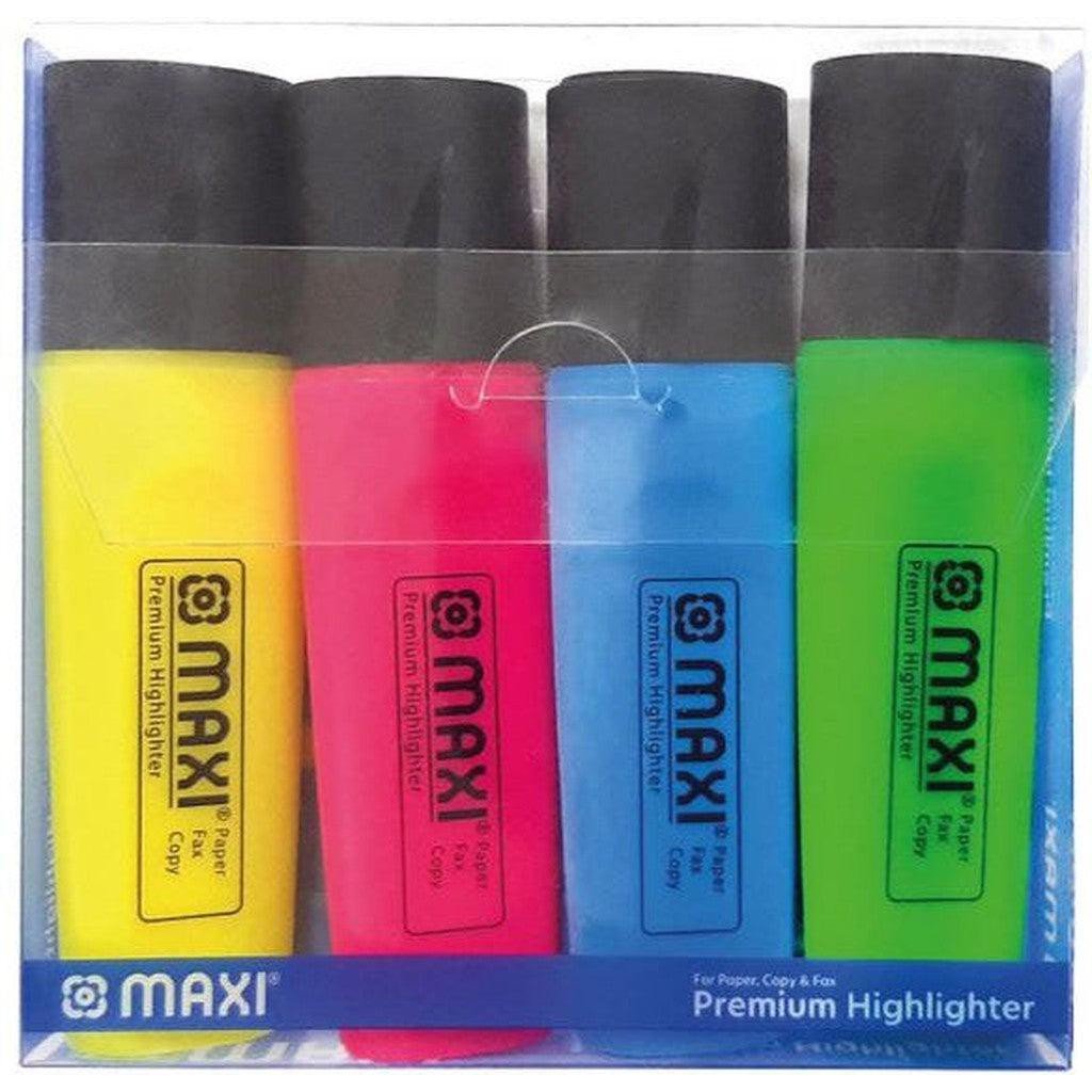 Maxi Highlighter Pen-4 Color Assorted Pack Of 4