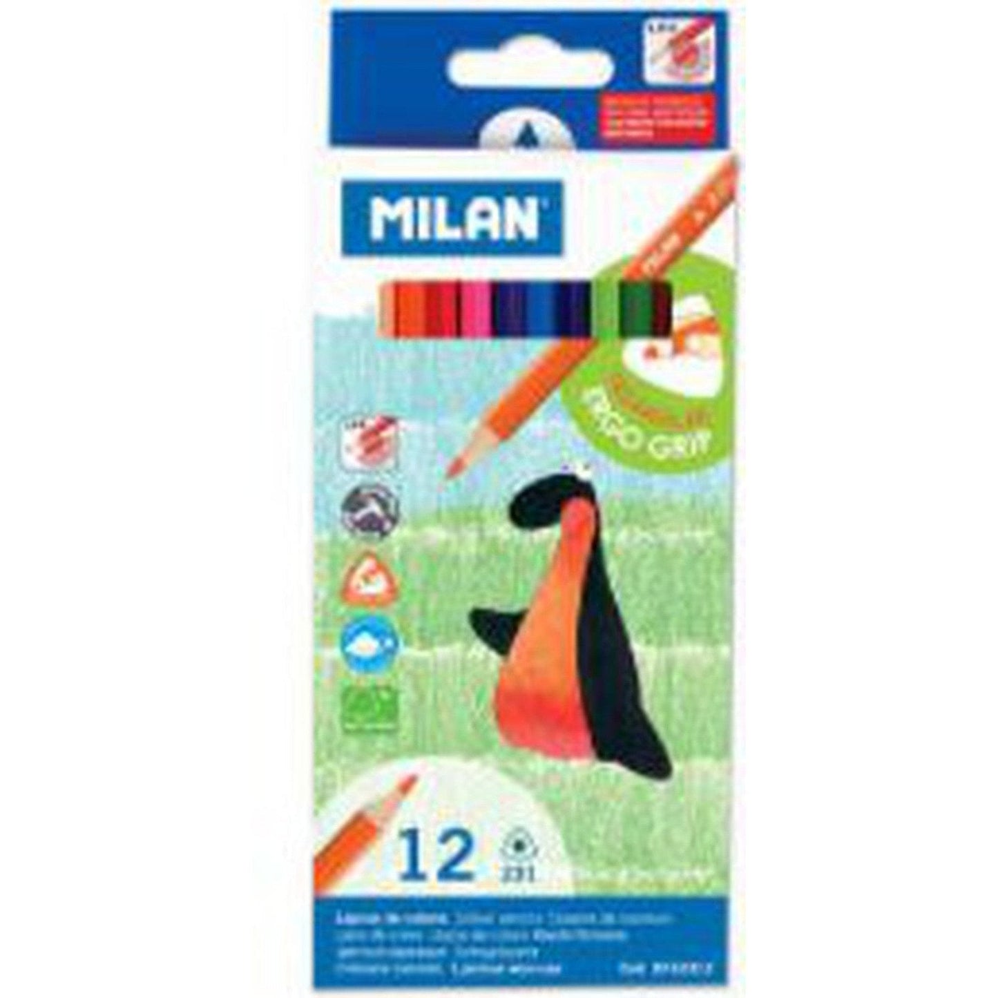 Milan Box Of 12 Triangular Colour Pencils 0722312