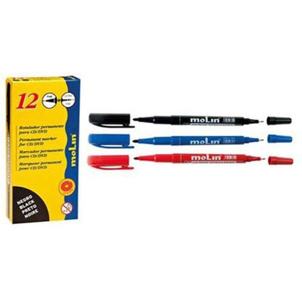 Molin Box Of 12 Double Nib Cd/Dvd Marker