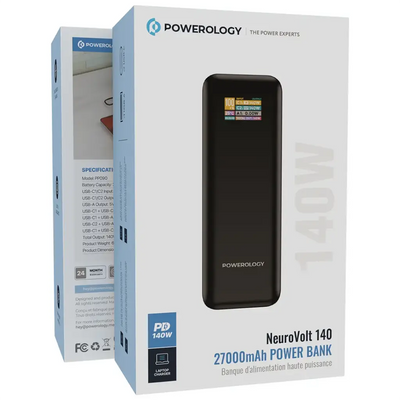 Powerology NeuroVolt 140 27000mAh Power Bank - Black