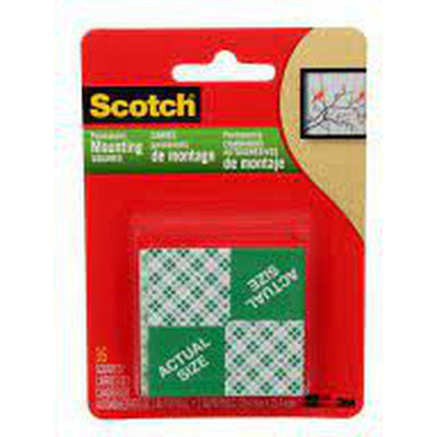 Scotch White Indoor Mounting Squares - 1 In Width X 1 In Length
