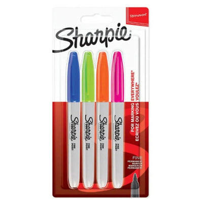 Sharpie Fine Point Permanent Markers 4 Colors Deep