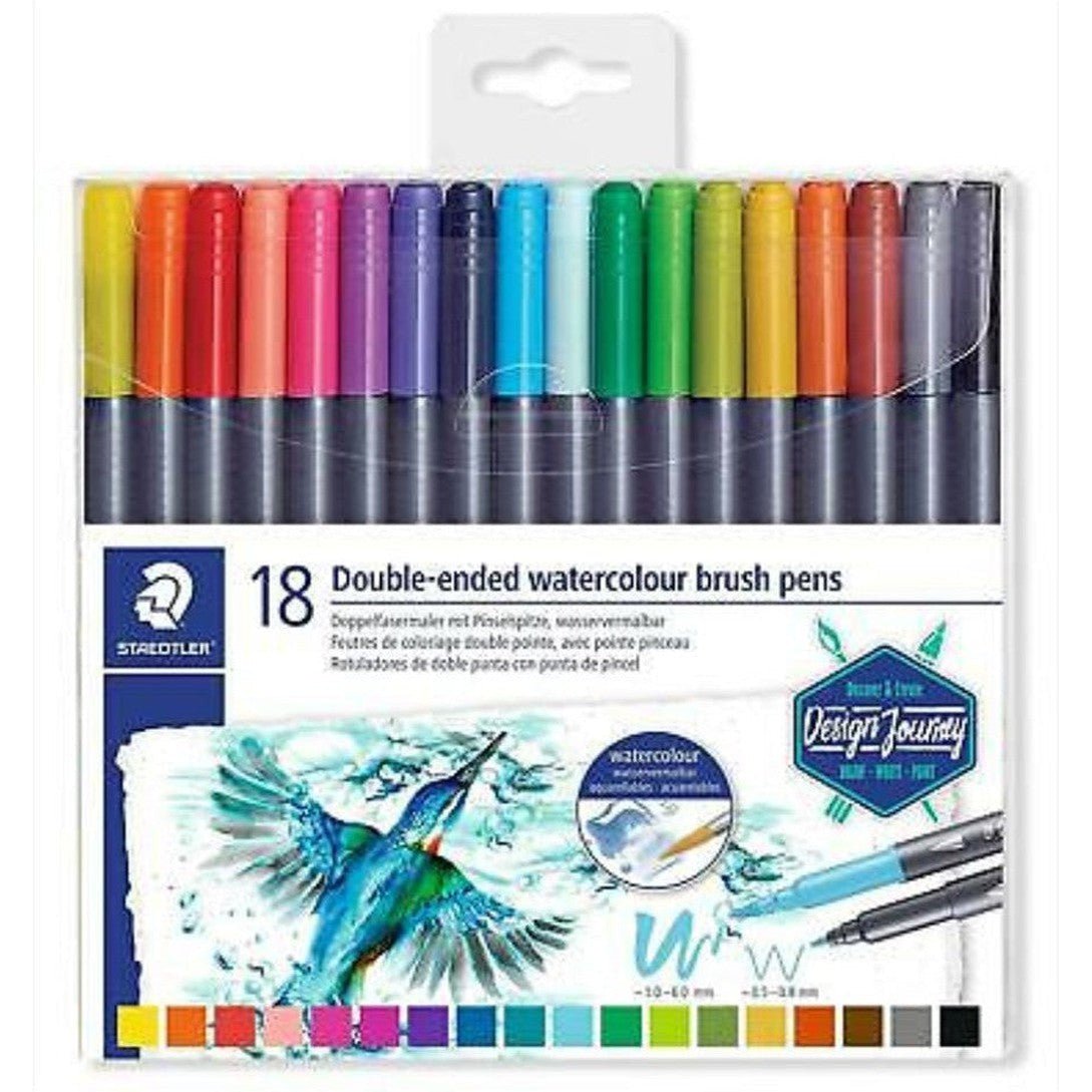 Staedtler Double Ended Watercolour Brush Pens 18