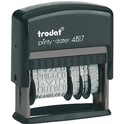 Trodat 4817 Date Stamp With 12 Changeable Messages - Blue