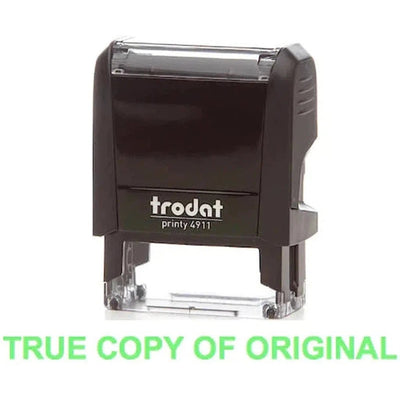 Trodat Printy 4911 Stamp "True Copy Of Original" - Green