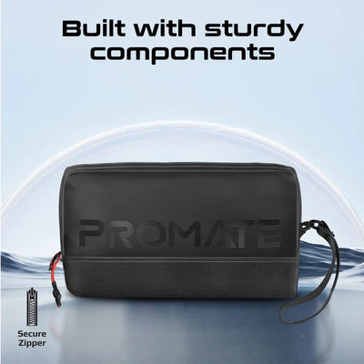 PROMATE Lightweight Tech Essential Organizer Pouch Bag - Black