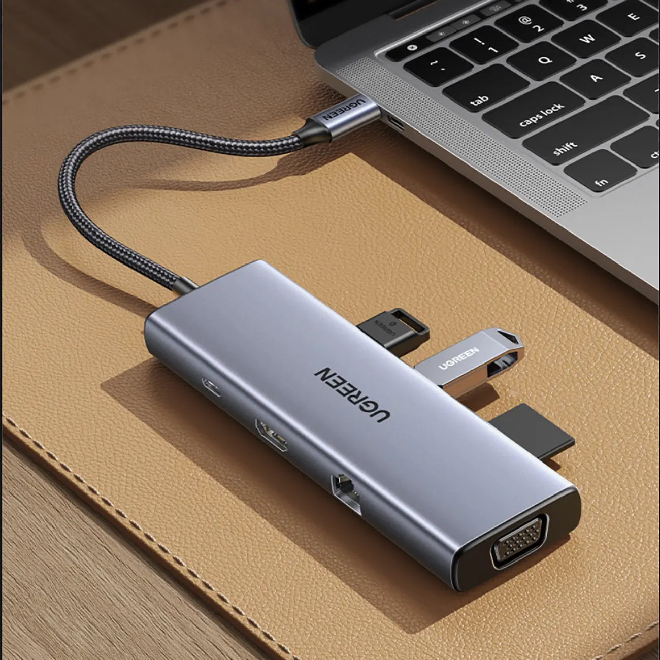 UGREEN USB-C to 2×USB 3.0+1×USB 2.0+2×HDMI 4K60Hz+RJ45(1000M)+SD+TF+PD (CM490 90119)