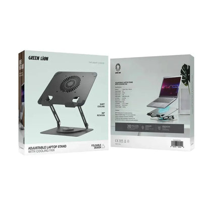 Green Lion Adjustable Laptop Stand with Cooling Fan 360° - Saif Al Najmi Kwlaptop standGreen LionSaif Al Najmi KwGreen Lion Adjustable Laptop Stand with Cooling Fan 360°