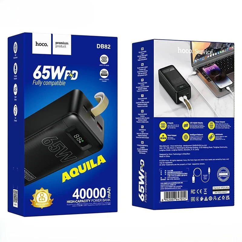 HOCO DB82 40000mAh 65W Fast Charging Power Bank - Saif Al Najmi KwPOWER STATIONHocoSaif Al Najmi KwHOCO DB82 40000mAh 65W Fast Charging Power Bank