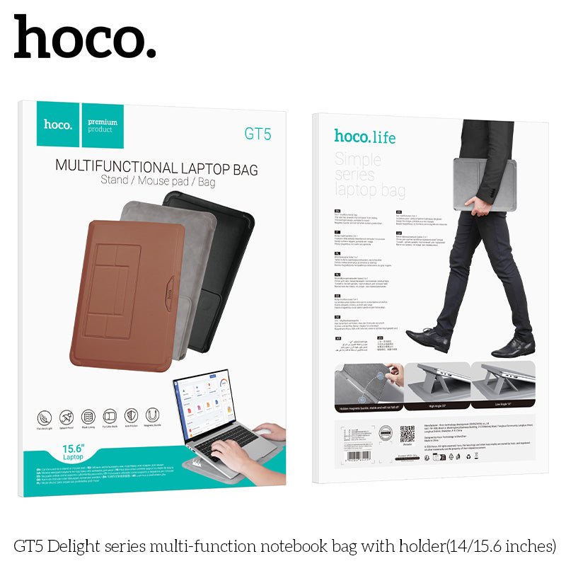 Hoco GT5 Delight Series Multi - Function Laptop Bag with Compartment (15.6 inch) - Saif Al Najmi KwLaptop BagHocoSaif Al Najmi KwGrayHoco GT5 Delight Series Multi - Function Laptop Bag with Compartment (15.6 inch) - Saif Al Najmi Kw