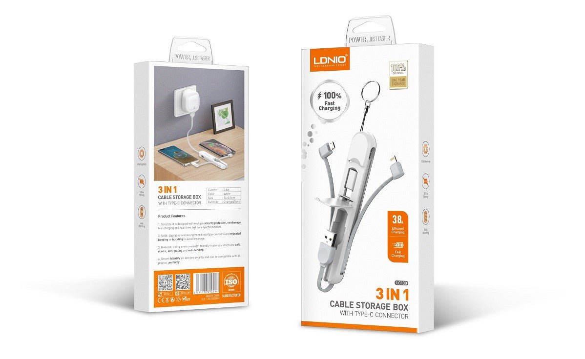 LDNIO 3 in 1 3.8A Stick Management Cable LC130 - Saif Al Najmi KwData CablesLDNIOSaif Al Najmi KwLC130132562LDNIO 3 in 1 3.8A Stick Management Cable LC130 - Saif Al Najmi Kw