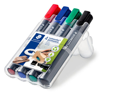 Staedtler Permanent Marker Chisel Tip Set Of 4 -350-Wp4