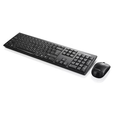 Lenovo 100 Wireless Keyboard and Mouse Combo - Wireless / USB Receiver / 1000dpi / English/Arabic / Black - Keyboard & Mouse Combo
