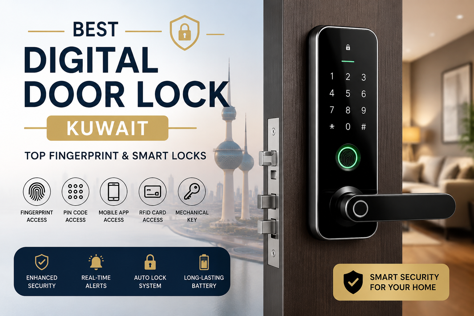 Best Digital Door Lock Kuwait - Top Fingerprint & Smart Locks