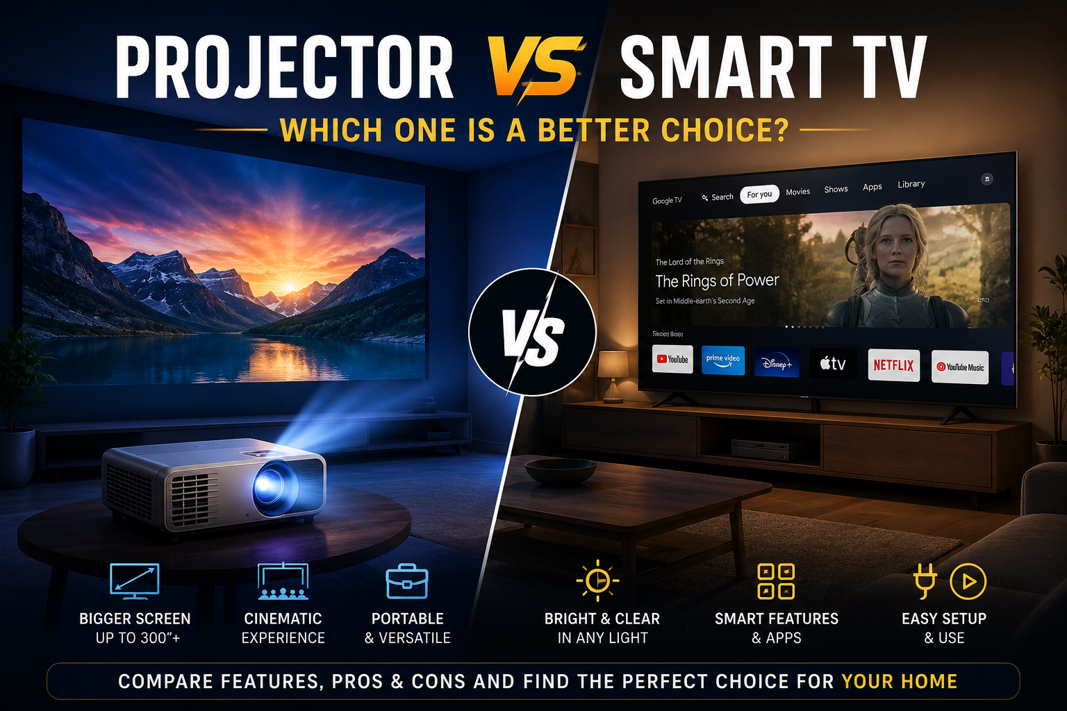 Projector vs Smart TV: Which One Is a Better Choice?
