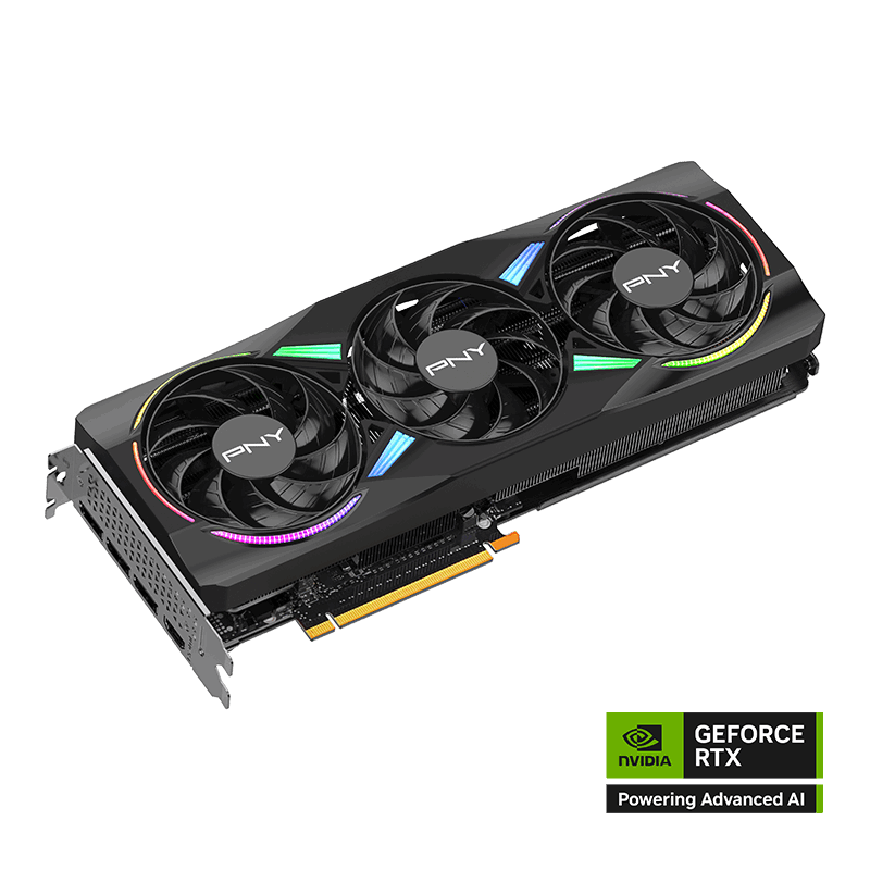PNY NVIDIA GeForce RTX 5070 ARGB EPIC-X RGB OC Triple Fan Graphics Card - 12GB / GDDR7 / 192-Bit / PCIe 5.0 / DisplayPort 2.1 / HDMI 2.1 / One Year Warranty
