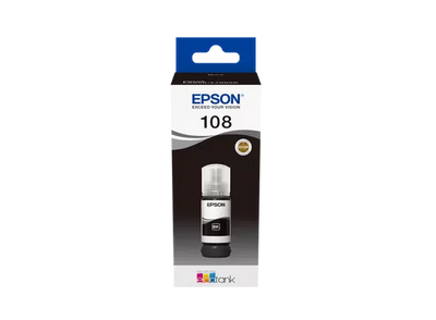 Epson 108 EcoTank Black Ink Bottle - 3600 Pages / Black Color / Ink Bottle