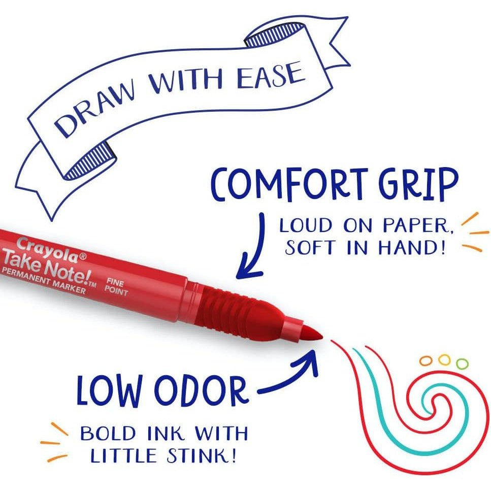 12 CT TAKE NOTE PERMANENT MARKERS - WRITE ON ALMOST ANYTHING
