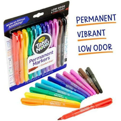 12 CT TAKE NOTE PERMANENT MARKERS - WRITE ON ALMOST ANYTHING