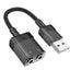 Hoco LS37 Spirit Audio Adapter Output Cable - 3.5mm / Black